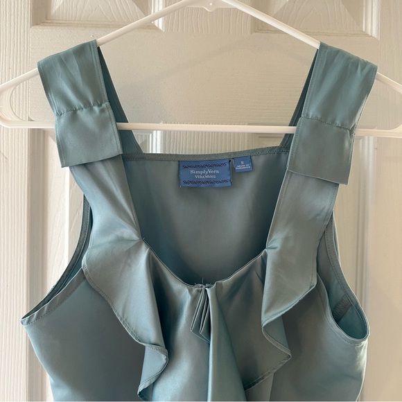 Beautiful Satin Blue Simply Vera Wang Tank Blouse Small - Picture 2 of 4